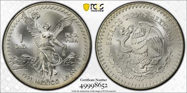1991-Mo Onza Libertad Ag T2 - PLaTA PuRA MS69