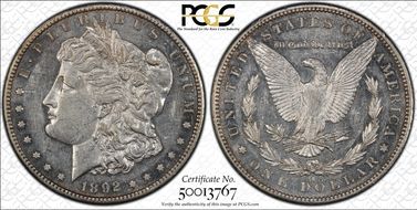1892-S $1 AU58