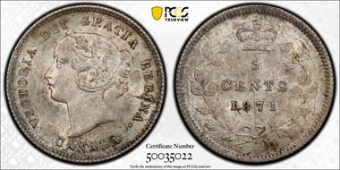 1871 5C ND Thick Pointed 7 MS63