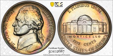 1942 5C Nickel PR68+