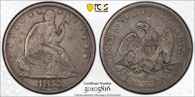 1853-O 50C No Arrows VF35