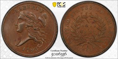 1793 1/2C MS65BN