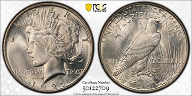 1923-D $1 VAM 1H, "Ponytail" MS65