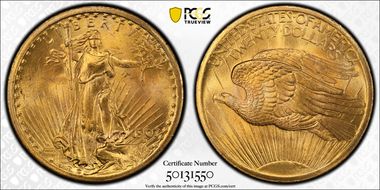 1907 $20 Saint-Gaudens MS66