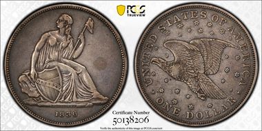 1836 $1 J-60 Original, Alignment I PR45