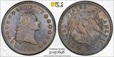 1795 $1 Flowing Hair, 2 Leaves XF45