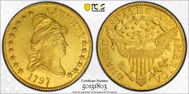 1797 $10 BD-2, Large Eagle AU55