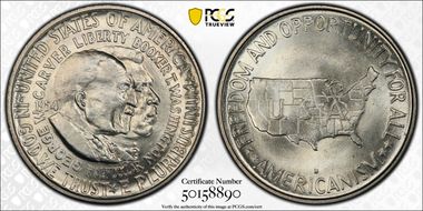 1954-D 50C Washington-Carver MS66