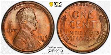 1916-S 1C MS65RD