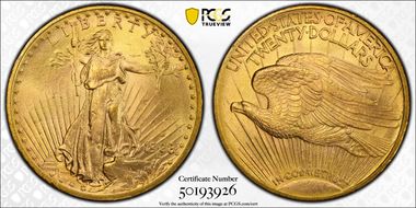 1908-D $20 Motto MS65