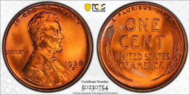 1938-D 1C MS68RD