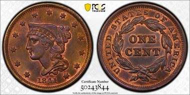 1841 1C MS65BN