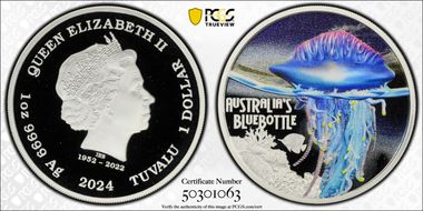 2024 $1 Bluebottle Ag Colorized PR69DCAM