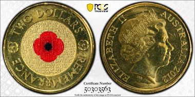 2012 $2 Remembrance Day MS66