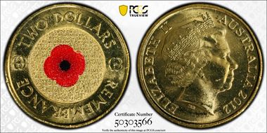 2012 $2 Remembrance Day MS65