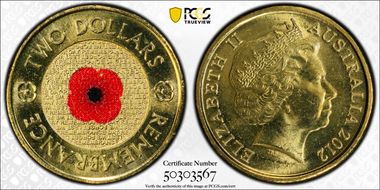 2012 $2 Remembrance Day MS64