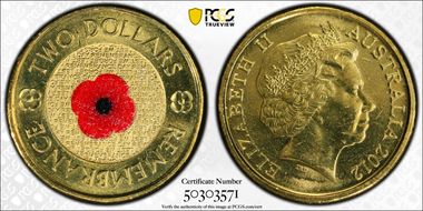 2012 $2 Remembrance Day MS65