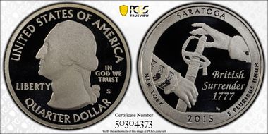 2015-S 25C Saratoga NP - Silver PR69DCAM