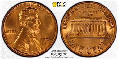 1970-S 1C Doubled Die Obverse FS-101 MS66+ RD