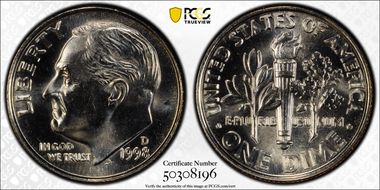 1998-D 10C MS66FB