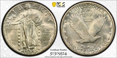 1929-S 25C Obv Die Clash, FS-401 MS64