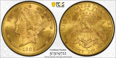 1905-S $20 MS65
