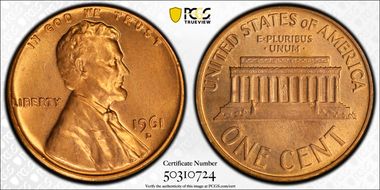 1961-D 1C D/Horiz D, FS-501 MS65RD