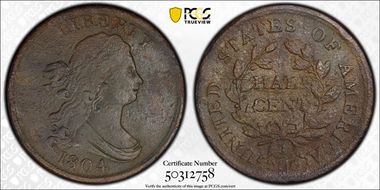 1804 1/2C Crosslet 4, Stems N1BN