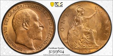 1908 1D S-3990 MS64RB