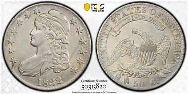 1832 50C O-101a AU53