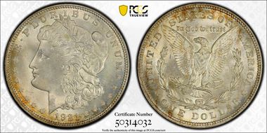 1921 $1 Morgan MS65