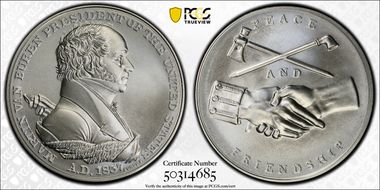 (2021) Medal Martin Van Buren "1837" Silver Matte Finish MS70