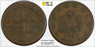 1837 Token HT-244, H. Crossman F15BN
