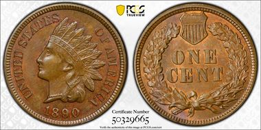 1890 1C MS65BN