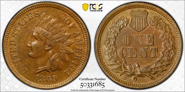 1869 1C AU58BN