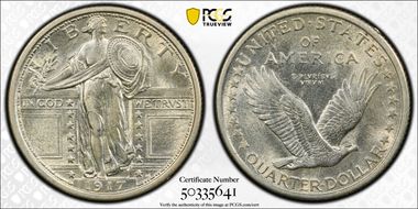 1917 25C Type 1 MS62FH