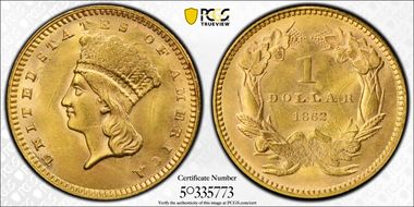 1862 G$1 MS63