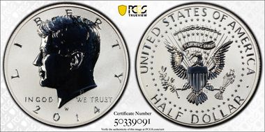 2014-W 50C Reverse Proof 50th Anniversary Set PR69
