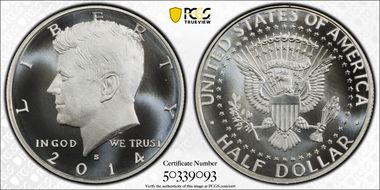 2014-S 50C Enhanced - Silver 50th Anniversary Set MS70