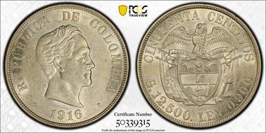 1916 50C Restrepo-416.1 Philadelphia AU55