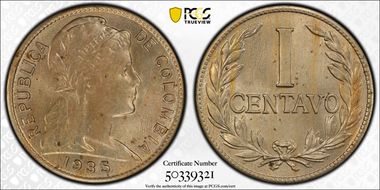 1935 1C Restrepo-347.8 w/o Serif MS64