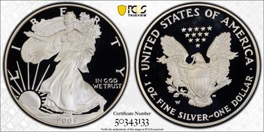 2005-W $1 Silver Eagle PR69DCAM