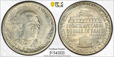 1946-D 50C Booker T. Washington MS65