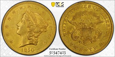 1850 $20 AU53