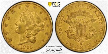 1860-S $20 XF45