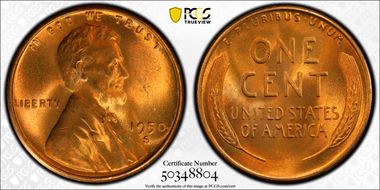 1950-S 1C MS66RD