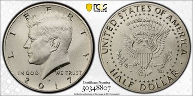 2017-S 50C Enhanced Unc Set First Strike SP70