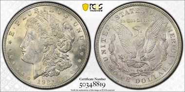 1921 $1 Morgan MS63
