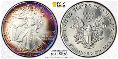 1987 $1 Silver Eagle N1
