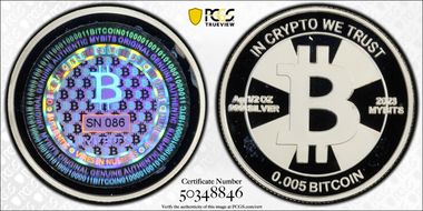 2023 .005 BTC MYBITS 1/2oz Silver PR69DCAM